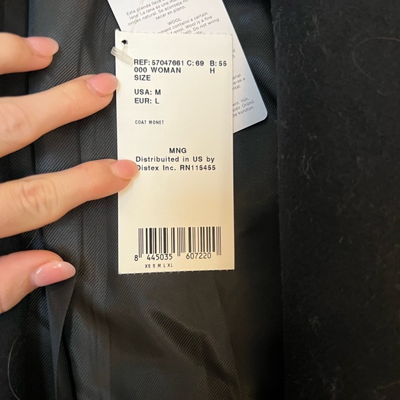 Mango navy wool winter coat - Picture 4 of 5